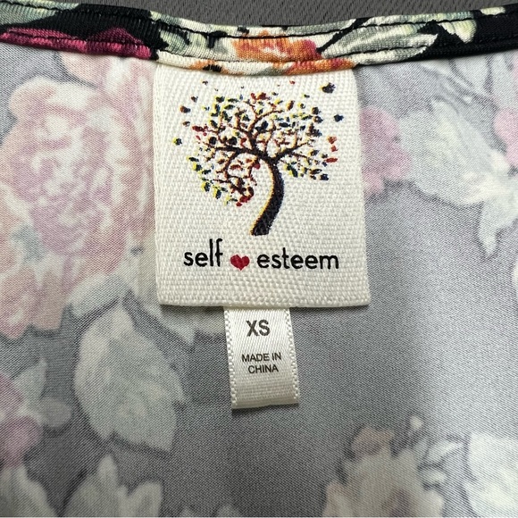 🌴Women’s Self Esteem V Neck Cinch Front Puffed Shoulder Long Sleeve Shirt - Picture 7 of 11